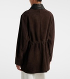 Nour Hammour Grange leather-trimmed suede jacket