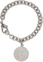 MM6 Maison Margiela Silver Signet Pendant Bracelet