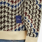 Dime Men's Houndstooth Knit Sweater in Cream Multi