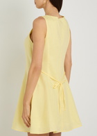 Paige Raye Linen and Cotton-blend Mini Dress Yellow
