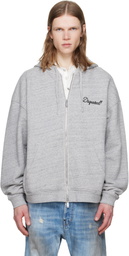 Dsquared2 Gray Dsquared2 Signature Relax Fit Zipped Hoodie