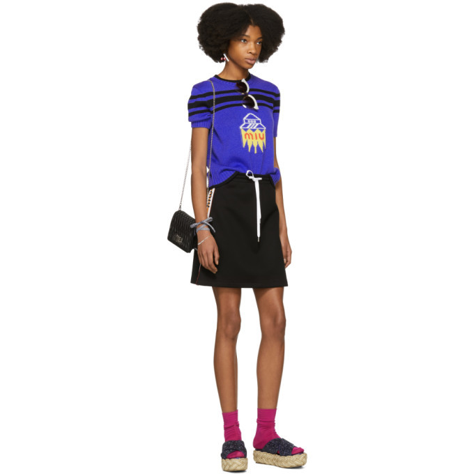 Miu Miu Blue Spaceship Knit Sweater Miu Miu