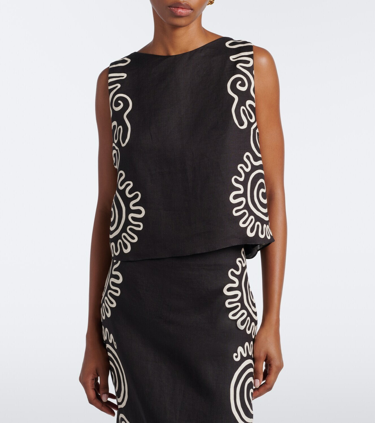 Cala de la Cruz Avelino printed linen top