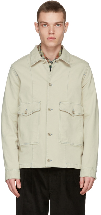 Photo: PS by Paul Smith Off-White Twill Work Shirt