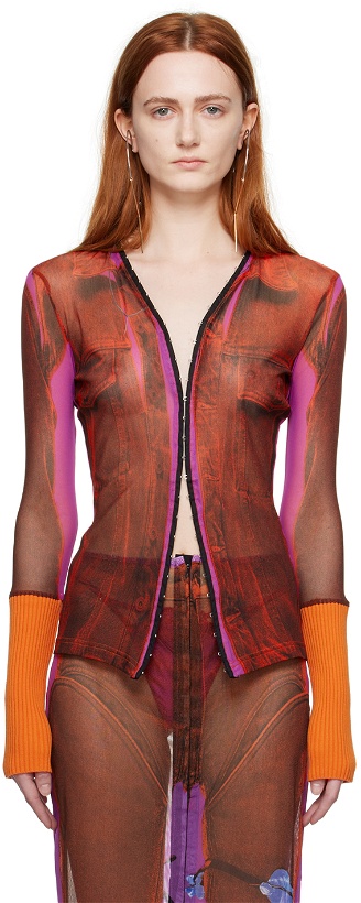 Photo: Y/Project Orange & Pink Jean Paul Gaultier Edition Trompe L'Oeil Blouse
