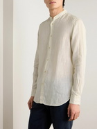 Boglioli - Grandad-Collar Linen Shirt - Neutrals