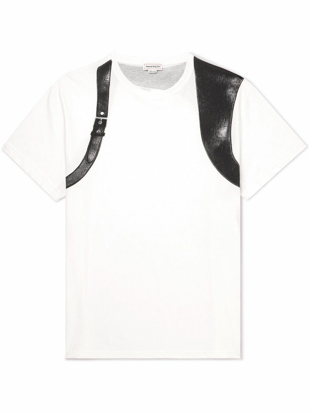 Photo: Alexander McQueen - Printed Cotton-Jersey T-Shirt - White