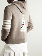 Thom Browne - Intarsia Virgin Wool Zip-Up Hoodie - Brown