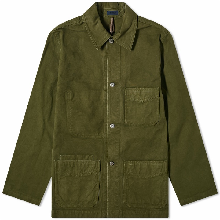 Photo: Drake's Men's Canvas Chore Jacket in Olive