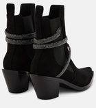 Rene Caovilla Embellished suede ankle boots