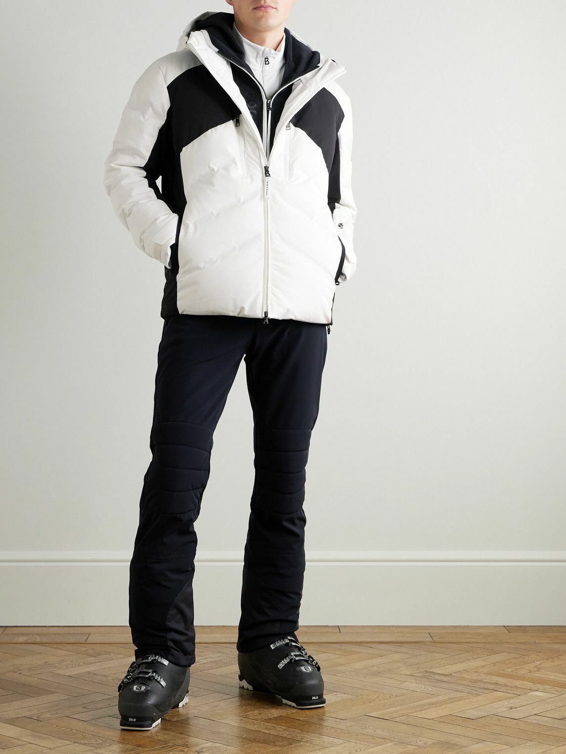 BOGNER - Jervis-D Panelled Quilted Shell Hooded Down Jacket - White