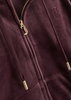 Juicy Couture Robertson Hooded Velour Sweatshirt Dark Red