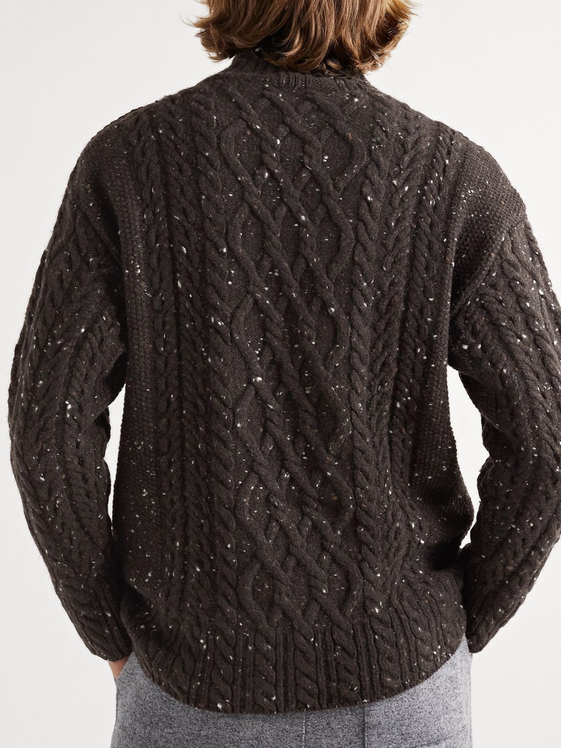 Auralee - Cable-Knit Wool and Alpaca-Blend Mock-Neck Sweater