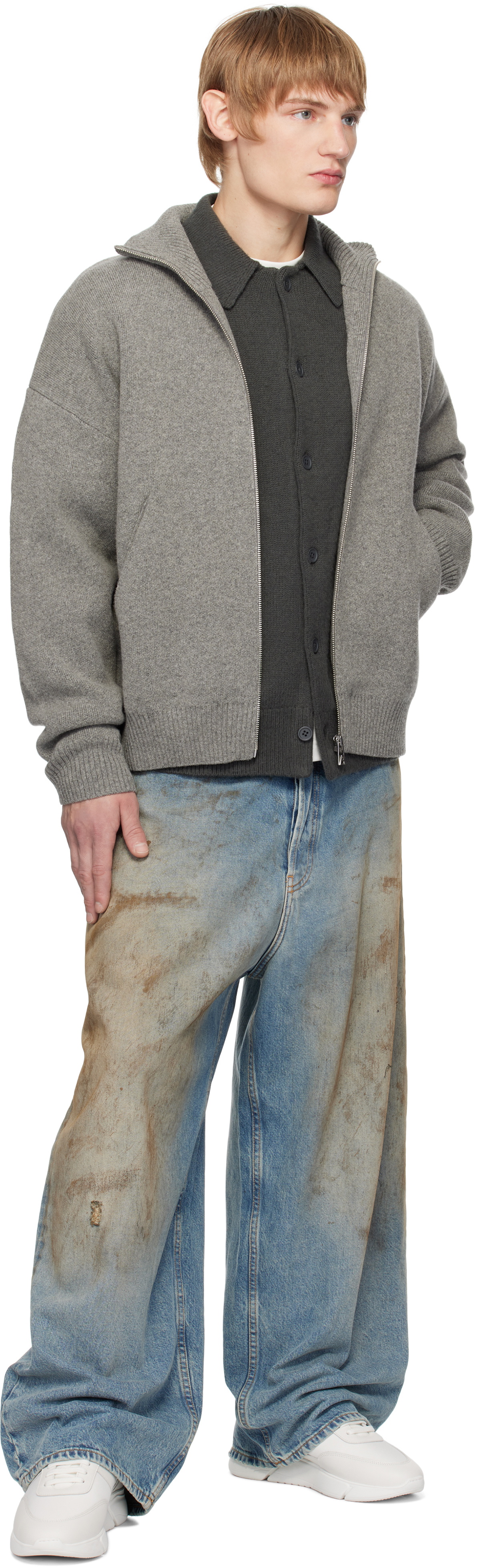 【関税込み】Axel Arigato グレー Maine ジップアップフーディ AXEL ARIGATO - Maine Zip-Up Hoodie