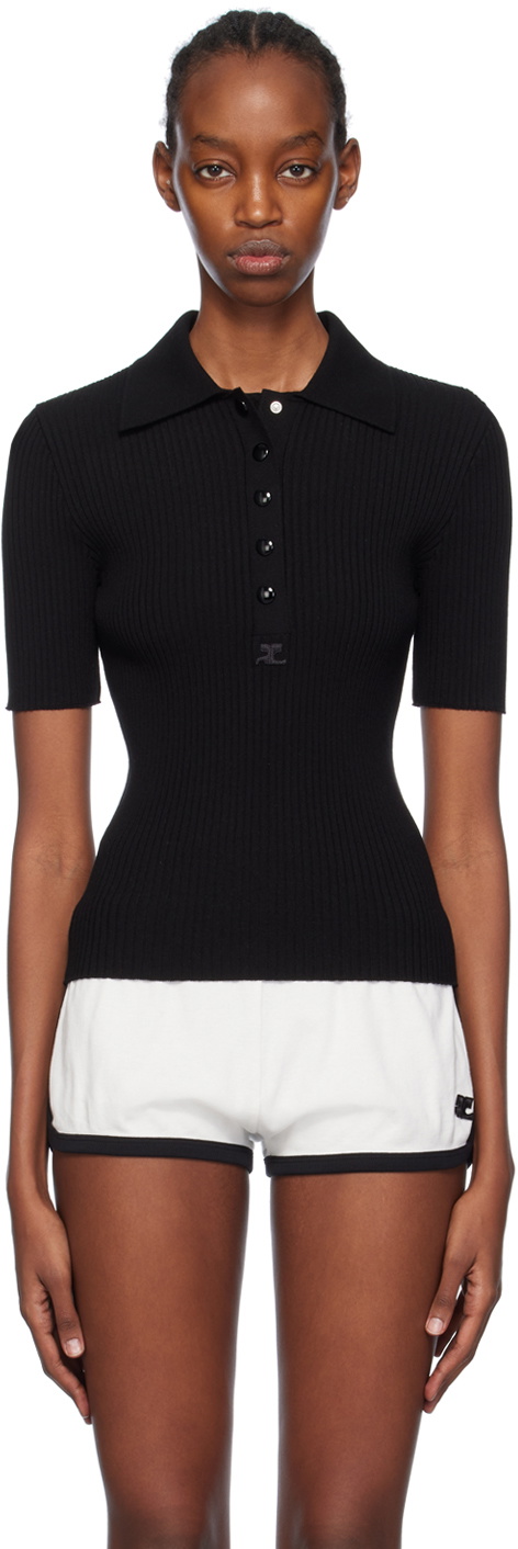 Courrèges Black AC Polo Courreges