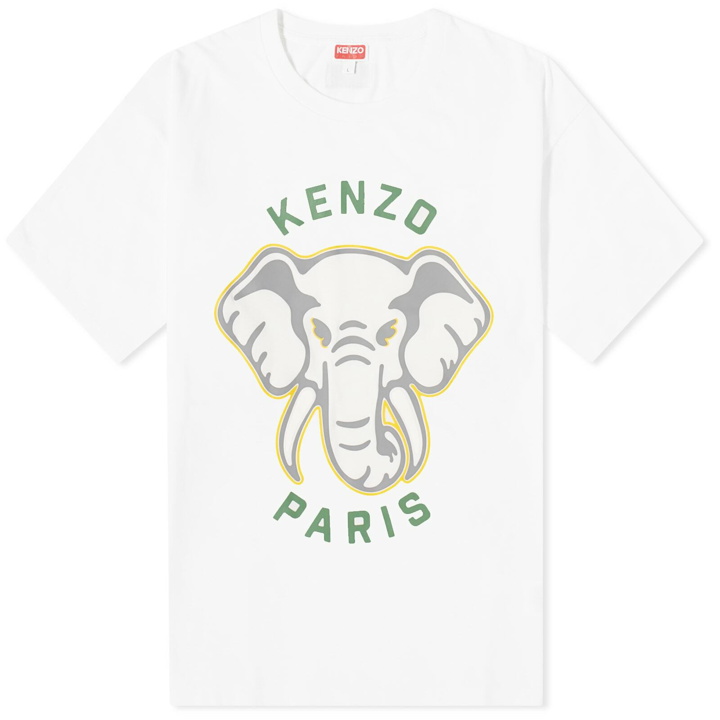 Photo: Kenzo Paris Men's Kenzo Elephant Oversized T-Shirt in Off White