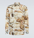 Loewe - Printed silk long-sleeve shirt