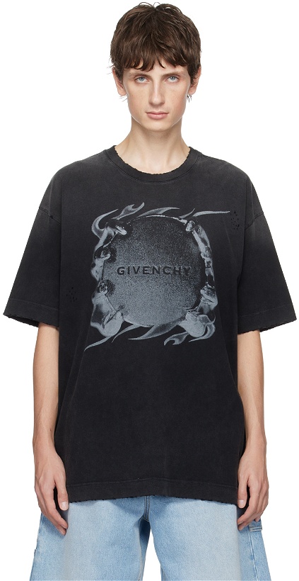 Photo: Givenchy Gray Ring Print T-Shirt