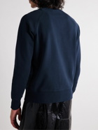 Casablanca - Logo-Embroidered Organic Cotton-Jersey Sweatshirt - Blue