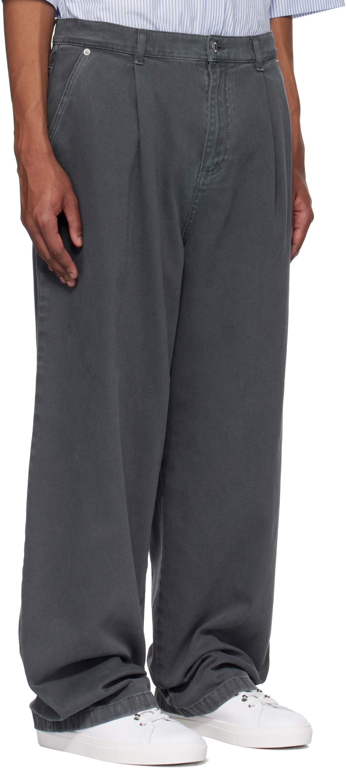 Moschino Black Laurel Crown Emblem Trousers