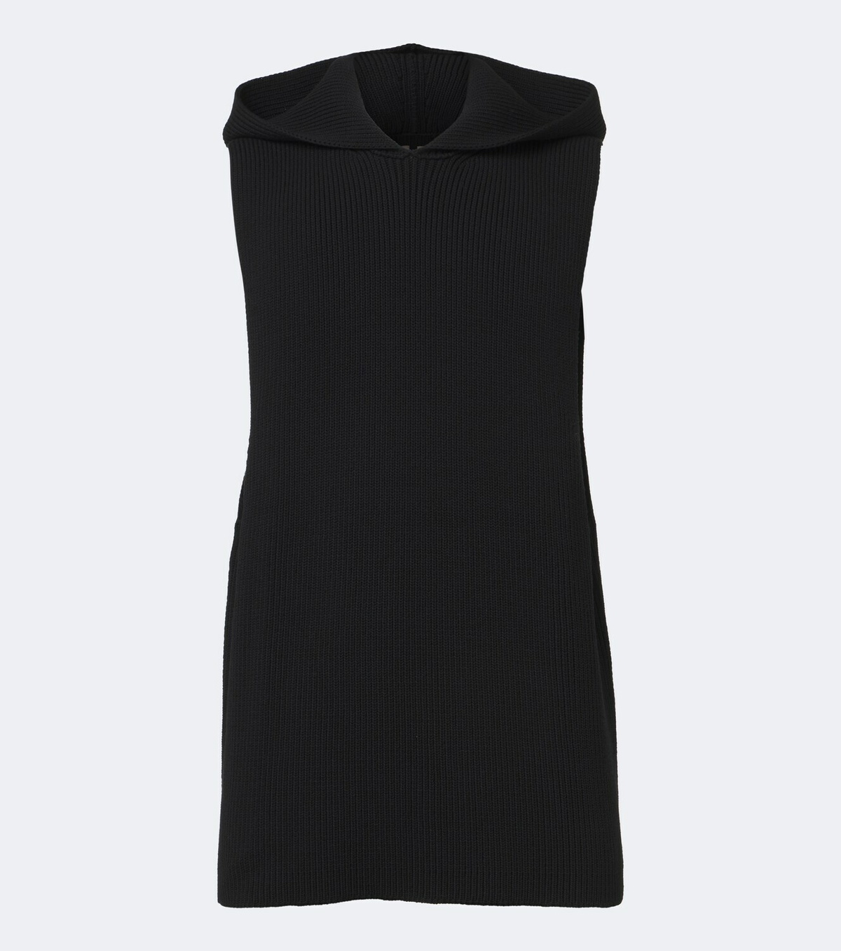 Rick Owens Hooded ribbed-knit virgin wool tank top