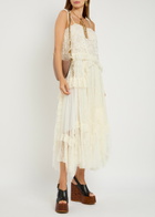 Chloe Floral Guipure Lace Midi Dress White