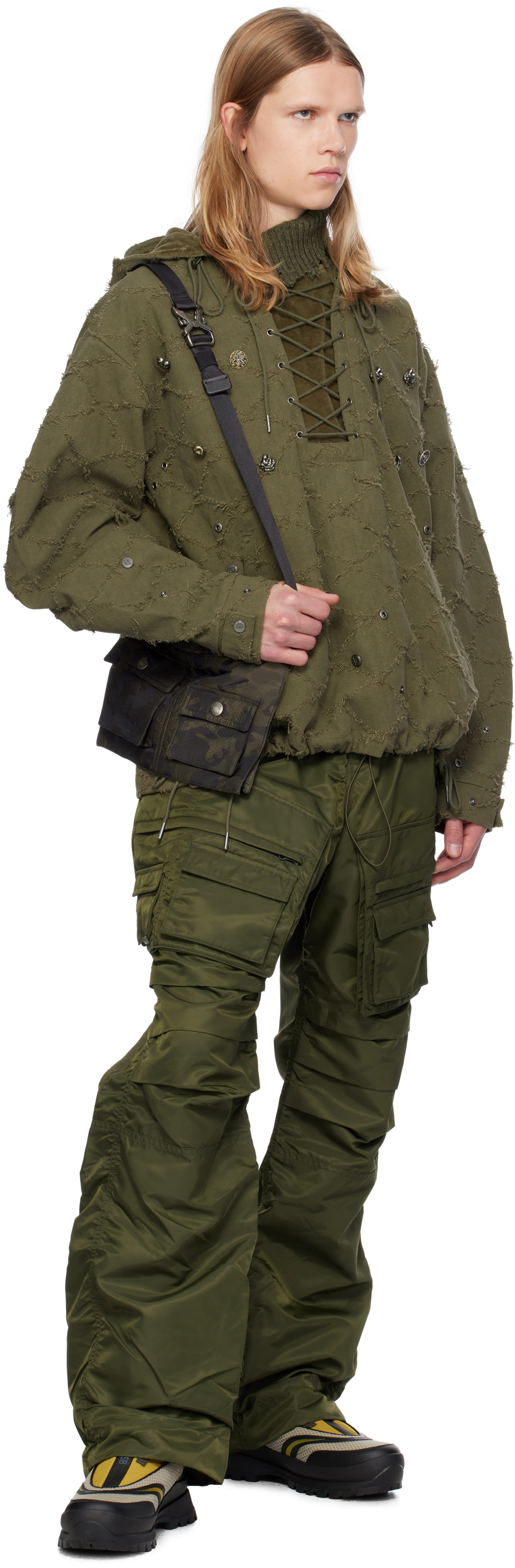 Andersson Bell Khaki Lace-Up Hoodie