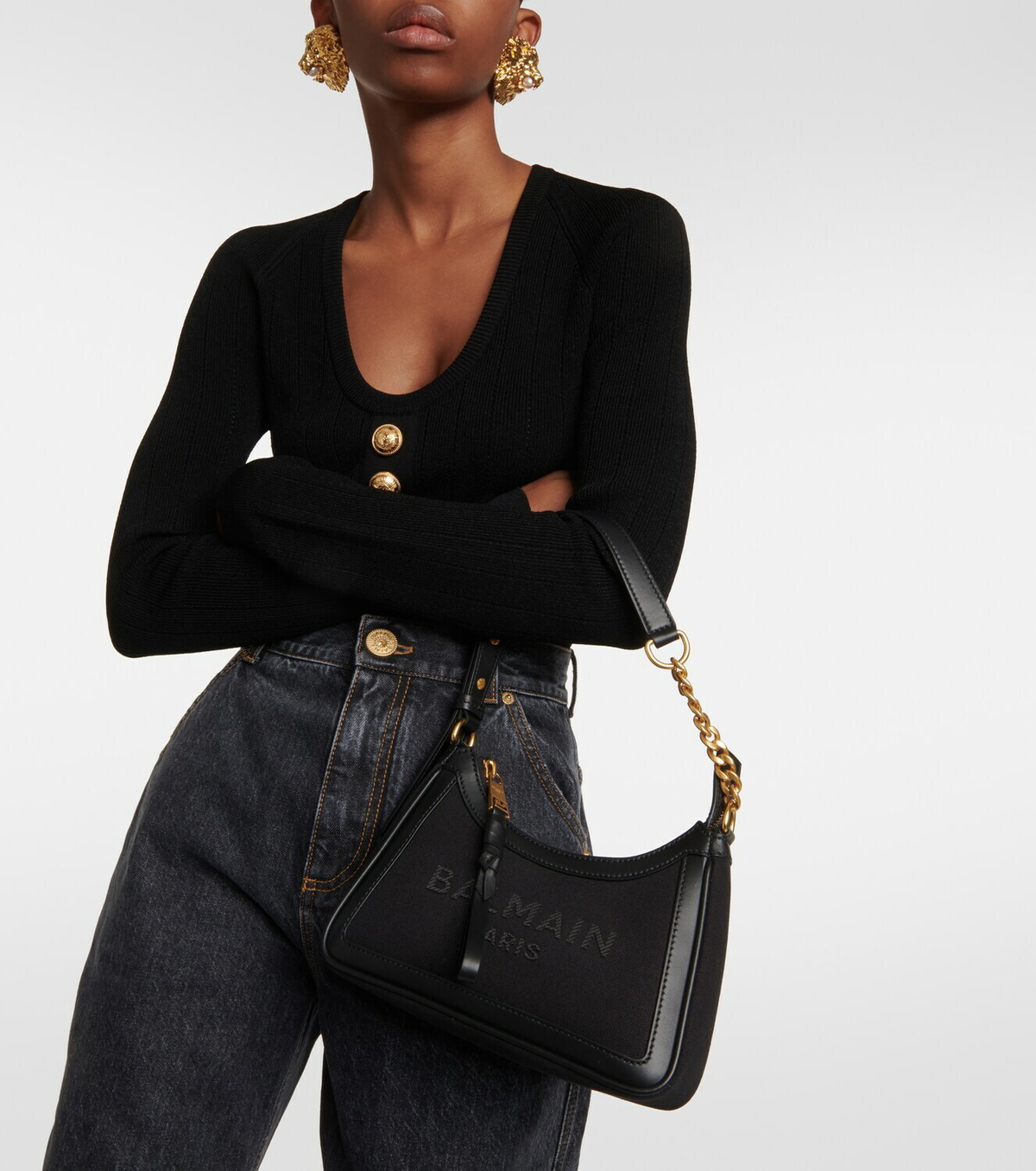 Balmain Multicolor Cotton Shoulder Bag