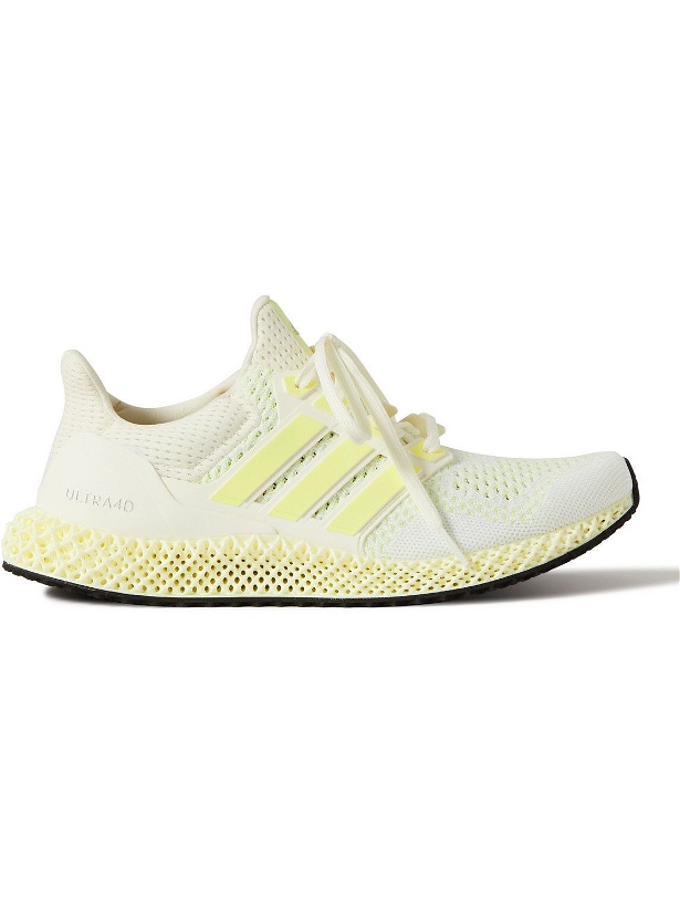 Photo: adidas Originals - Ultra 4D Rubber-Trimmed Recycled Primeknit Running Sneakers - White
