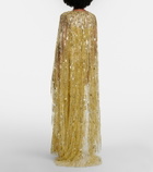 Jenny Packham Elio embellished caped gown