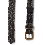 Nicholas Daley - Crocheted Metallic Jute and Cotton-Blend Belt - Black