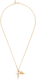 Emanuele Bicocchi Gold Cross & Wing Necklace