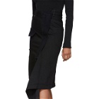 Sacai Black Denim Asymmetric Skirt
