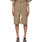 Lemaire Tan Belted Shorts