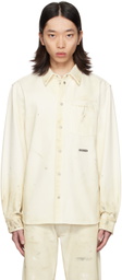 Helmut Lang Off-White Painted Denim Shirt