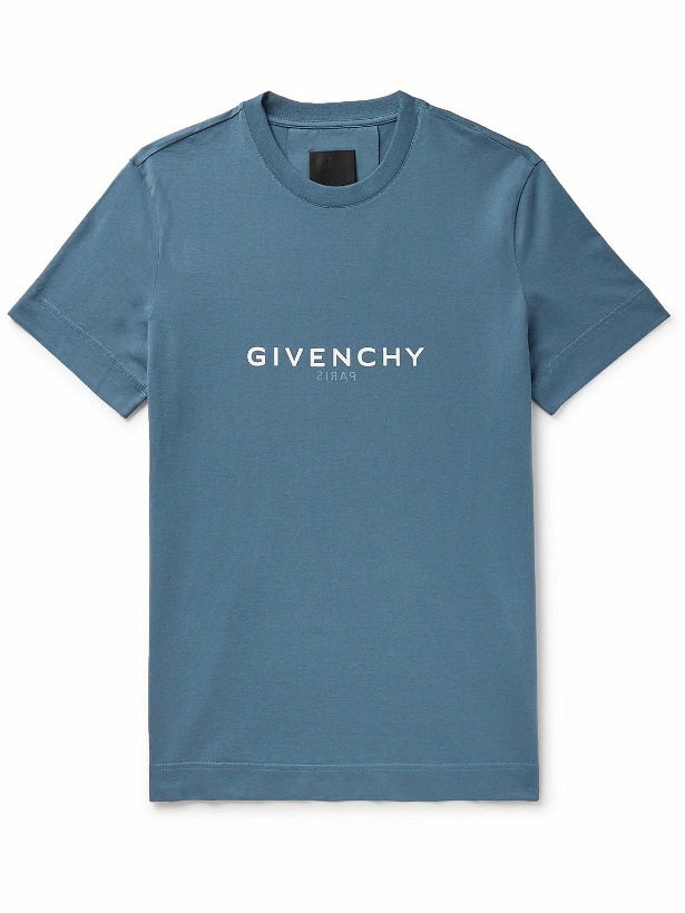 Photo: Givenchy - Logo-Print Cotton-Jersey T-Shirt - Blue