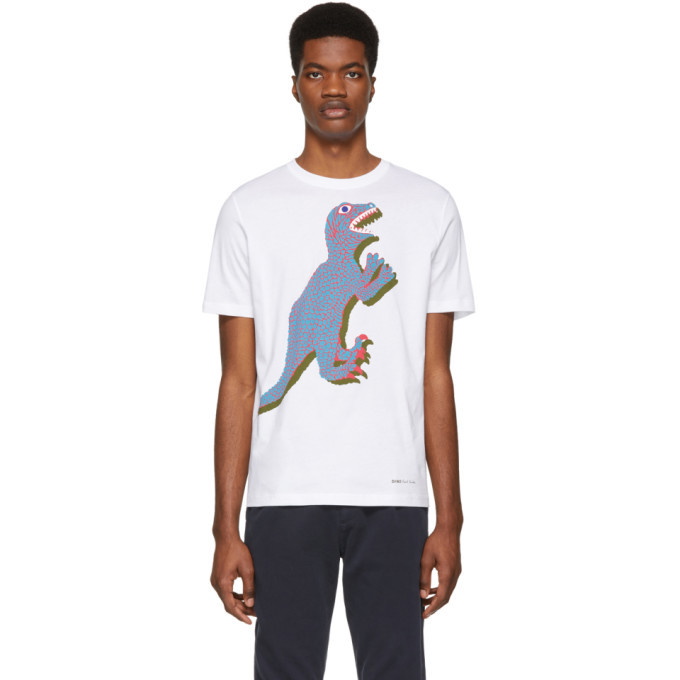 Photo: PS by Paul Smith White Dino Regular Fit T-Shirt