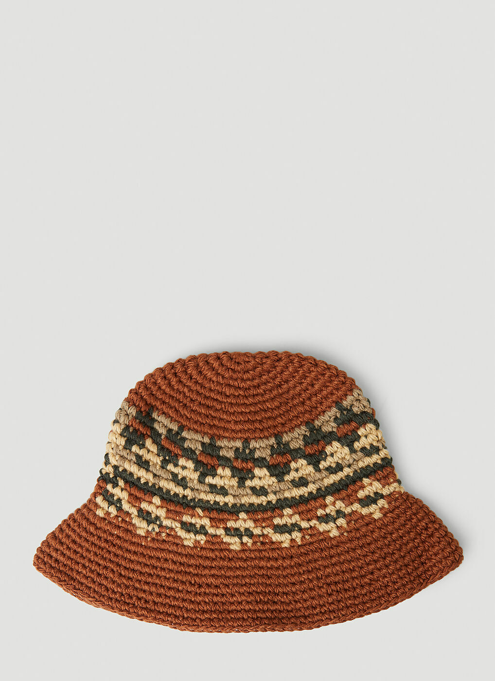 Fairisle Bucket Hat in Brown Stussy