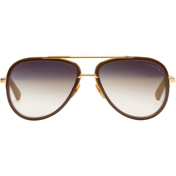 Photo: Dita Grey and Gold Mach Two Stone Sunglasses