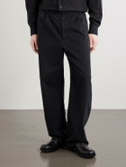 Jil Sander - Straight-Leg Pleated Cotton-Drill Trousers - Black