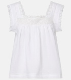 Dôen Aphra lace-trimmed ramie top