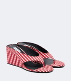 Alaïa Cube gingham wedge sandals
