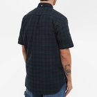 Beams Plus Men's Short Sleeve Black Watch Shirt in Indigo