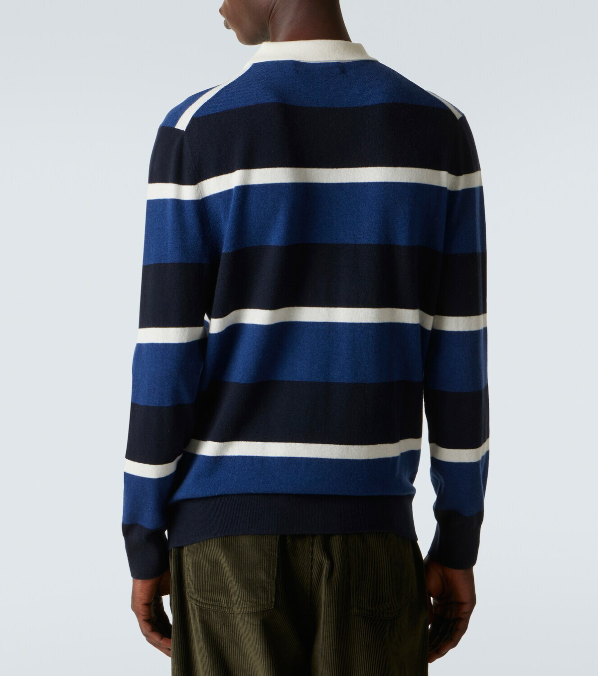 Arch4 Striped cashmere polo sweater