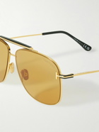 TOM FORD - Jaden Aviator-Style Gold-Tone and Acetate Sunglasses