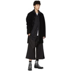 Schnaydermans Black Wool Crepe Coatshirt