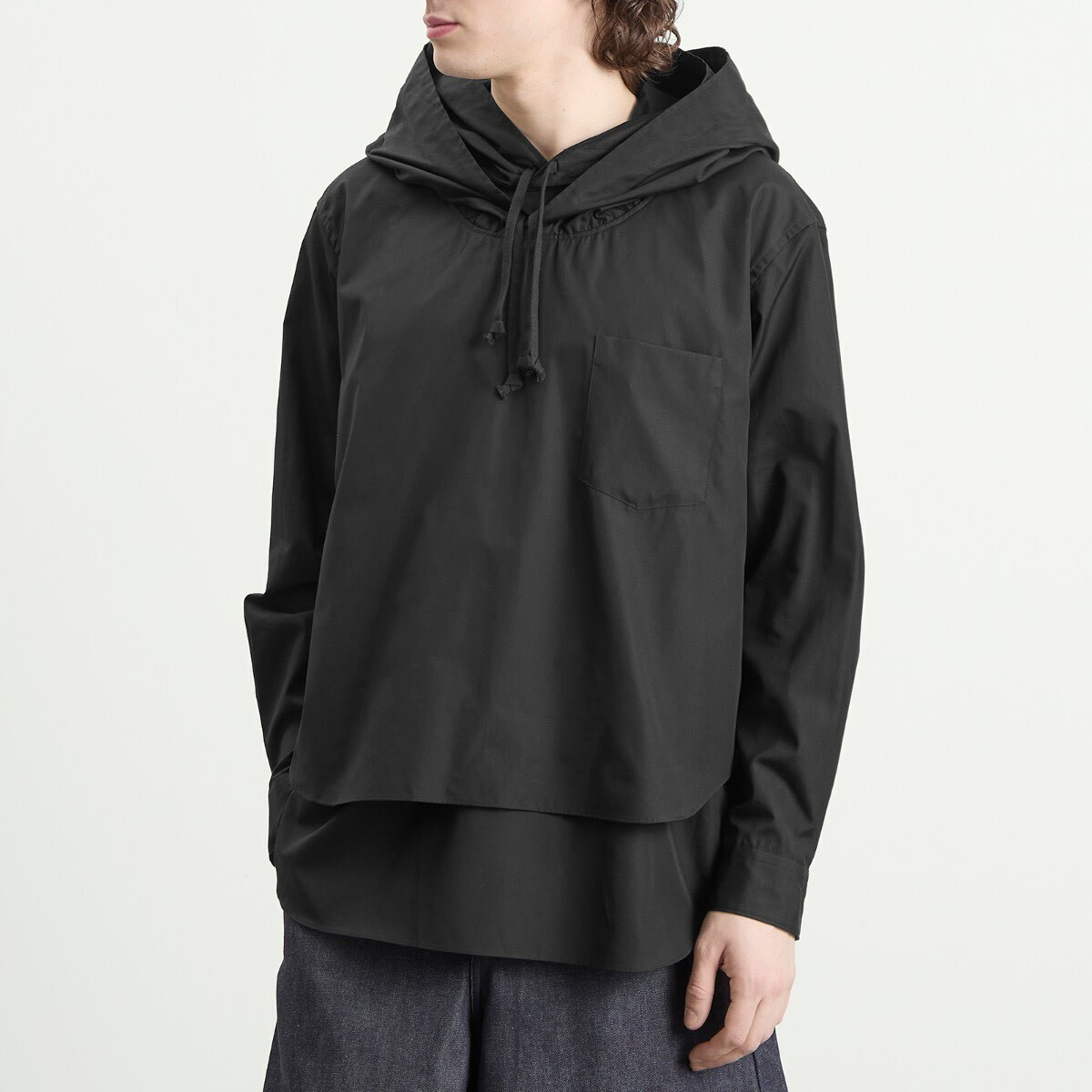 Comme des Garçons Homme Plus Men's Slouch Hooded Long Sleeve in Black