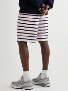 Ninety Percent - Striped Organic Cotton-Jersey Drawstring Shorts - Blue