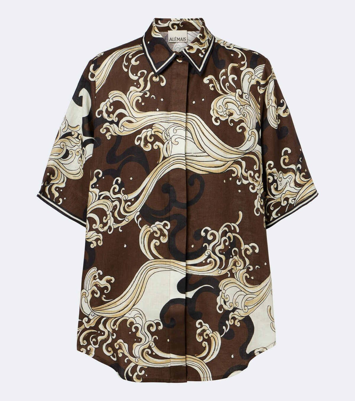 Alémais Otis printed oversized linen shirt
