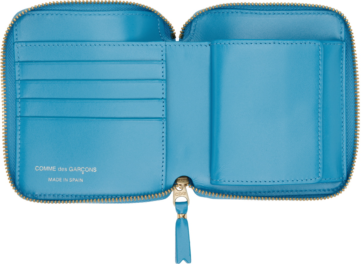 COMME des GARÇONS WALLETS Blue Classic Leather Line Wallet